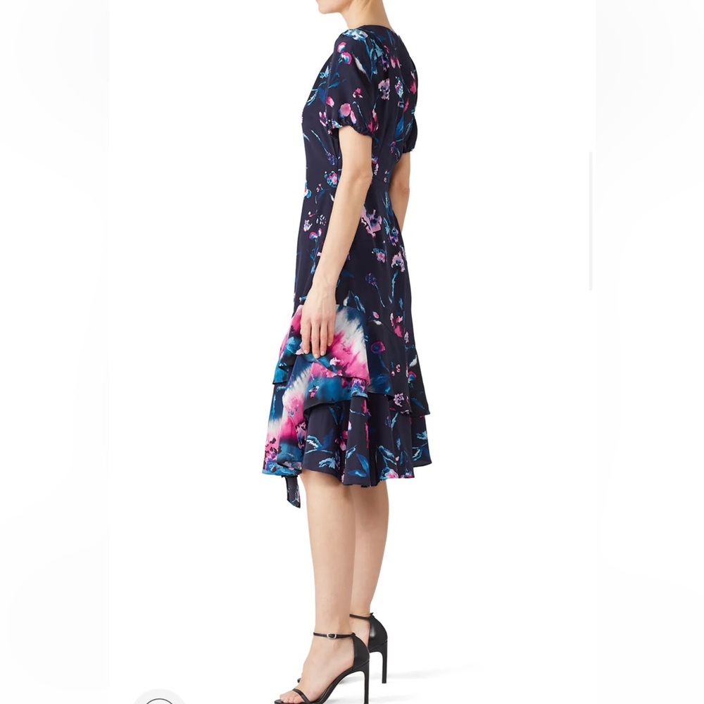 💖NWT WOMENS TANYA TAYLOR ESTRELLA SILK DRESS IN NAVY/TIE DYE FLORAL SIZE 12 - Picture 5 of 17
